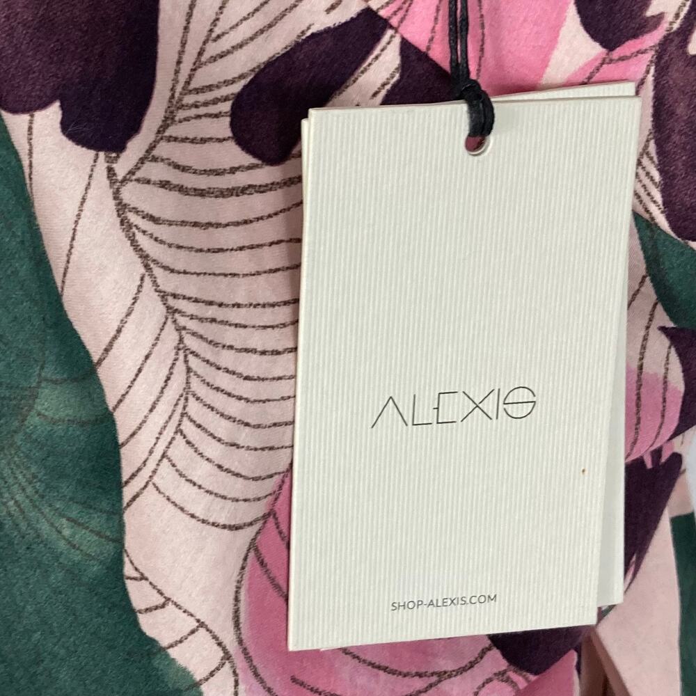 NWT New ALEXIS Pants M Floral Pink Green Super-Wide-Flare Cuffed Palazzo”Dasha” - Picture 5 of 15
